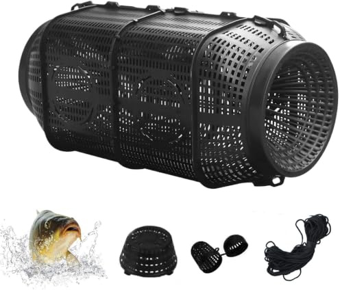 Nasse A Poisson,Nasse A Ecrevisses,Piège À Poisson avec Trous Durable 35/50cm Portable Facile À Utiliser Outil Filets De Pêche Et Corde en Nylon De 6 Mètres Pièges Crabe pour Les Lacs pour Attraper