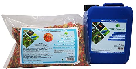 MIBO Wasseraufbereiter 5000ml+Flockenfutter 2500ml/425g Spar Set