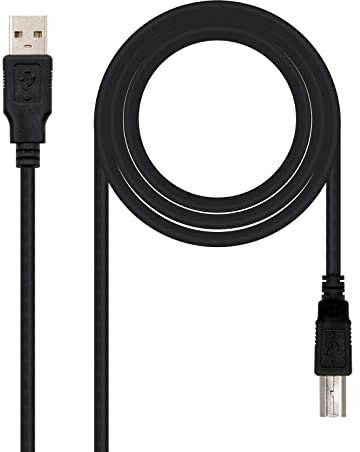 Blendend Cable USB 2.0 Impresora Tipo A/M-B/M, Negro, 1.8 m; ideal para conectar impresoras o dispositivos USB en transferencias de datos rápidas.
