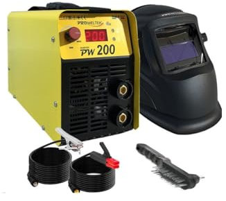 PROWELTEK - Poste à souder Inverter 200A Numérique soudure Acier Fonte Inox+ Cagoule de soudure Automatique 2 capteurs