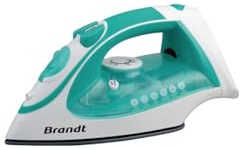 Brandt BFV10G - Fer à repasser vapeur - Puissance : 2200W - Réservoir : 300ml - Semelle Céramique Solislide - Système anti goutte - Vert et Blanc