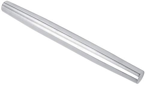 Jerliflyer Stainless Steel Rolling Pin, Non Stick Stainless Steel Rolling Pin Cake Dough Roller Baking Pastry Bakeware Tool Use with Pizza, Cookie, Pastry Dough, Fondant and Pie Crust Tapered Design