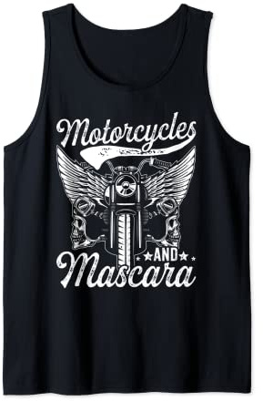 Motorbike Riding Retro Vintage Motorcycles And Mascara Biker Tank Top
