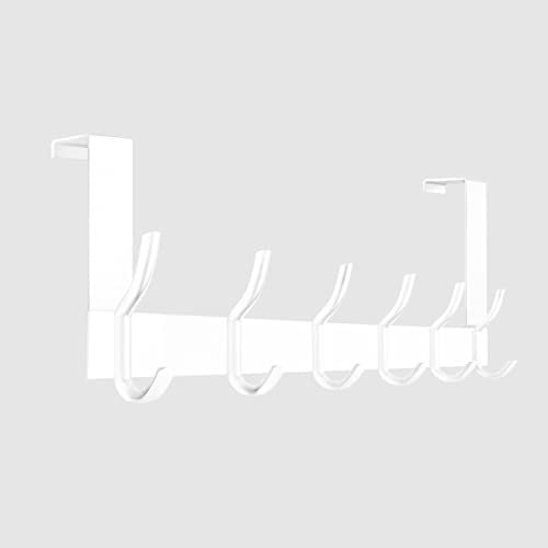 Anjuer Türgarderobe mit 6 Haken Türhaken Zum Einhängen Kleiderhaken Tür für Badezimmer Türhakenleiste Moderne Türhänger weiß