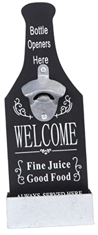 Cabilock Elegant Wall-Mounted Bottle Opener Crafted in Wooden Material for Bar and Home Decor Black