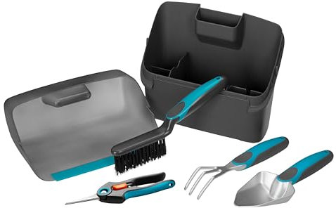 Gardena Set de balcón City Gardening: Juego básico, Caja de Almacenamiento versátil con Herramientas de jardín, Caja de Herramientas espaciosa y Protectora (08971-20)