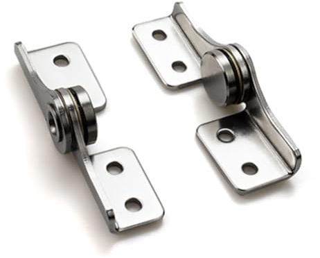 PINGPINGXIE Torque 2.0 N.M, Torque Shaft Hinge Small Metal Damper，Stop at Will，for Folding Table, Windows, Doors, Wardrobe，Cabinets ，Boxes ， Flip Hinge with Adjustable Damping，1 Pair （L+R）, Silver