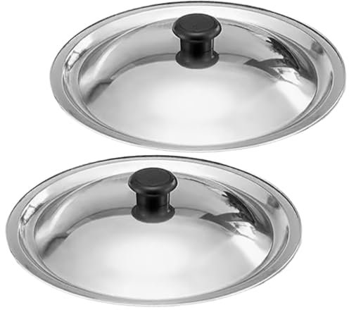 Luxshiny 2stücke Edelstahl Kochtopfdeckel Universeller Ersatzdeckel Für Pfannen Und Töpfe Hitzebeständig Leicht Zu Reinigen Langlebig Für Verschiedene Kochutensilien
