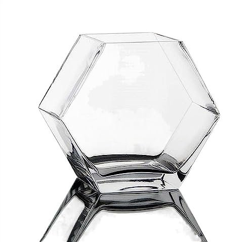 GLigeT Aquarium Aquarium, sechseckiges Glas-Aquarium, transparentes Tisch-Aquarium, Kampffische, großes Aquarium, ökologische Heimeinrichtung Aquarien (Size : L)