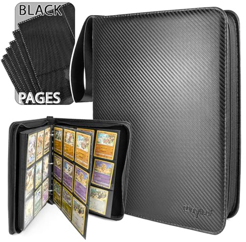 Majillux Classeur pour 540 Cartes, 9 Pochettes par Face, Fermeture Zippée