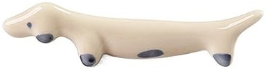 CHFYIJYHM Porte-Baguettes en céramique, Mignon Chien Teckel, Porte-Baguettes cuillère fourchettes Support de Repose-Couteau Joli Support de Table