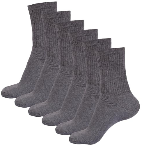 A2Z 4 Kids Pojkar Sport Sockar Packa Av 6 Slitstark Besättning Idrotts Socka - Socks AZ974 Grey 6 Pack 7-10