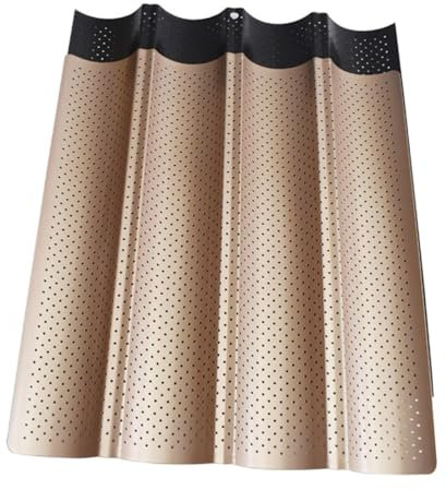 Alipis Teglia Forno Francese Antiaderente Con Fori, Resistente Al Calore, Per Pane Baguette Fatto in Casa, Vassoio Da Cucina Nero Scanalature