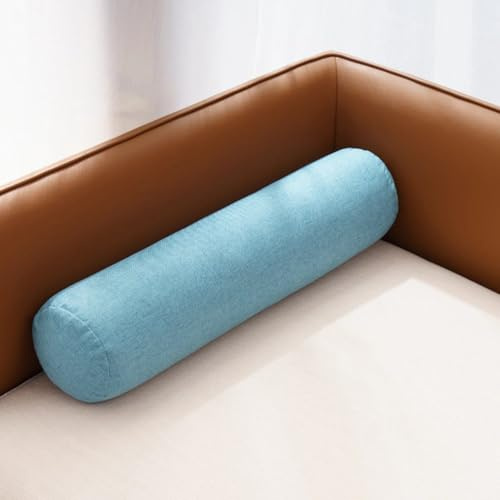 AQIGR Lange Nackenrolle 15x60 20x80 20x120 cm, weich u. formstabil, Füllkissen aus flauschigem Schaumstoff, Nacken Beinkissen für Bett und Couch(Peacock Blue,20x80cm)