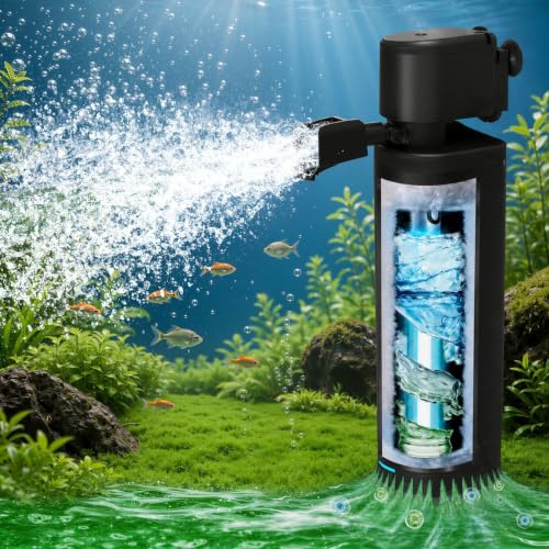 300GPH Aquarium Filter, UV Sterilizer for Aquarium for 45-120 Gallon