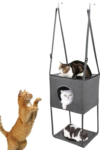 Vmiorzq Hamaca para gatos, camas columpios para gatos de interior, cama colgante para gatos, cómoda cama extraíble ajustable para mascotas
