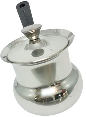 TOYANDONA Pentolino Per Latte 450ml in Acciaio Spesso Bricco Per Vapore Latte e Schiuma Manico Lungo Termoisolante Adatto Fornelli Elettrici Induzione e Piani Cottura in Ceramica e Salse