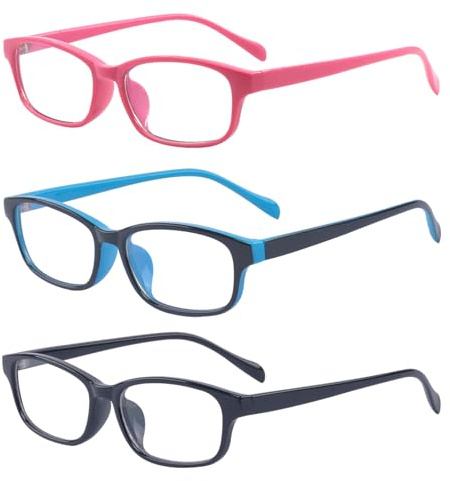 ALWAYSUV Blue Light Glasses for Kids, Computer Blue Light Blocking Glasses Blocking Anti Eye Eyestrain Transparent Lens Glasses for Boys and Gilrs