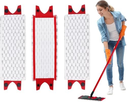 3 Stück Bodenwischer Ersatzbezug Kompatibel mit Vileda Wischmopp Ersatz Mikrofaser Set,für Ultramat Mop Ersatz, Leicht zu Befestigen,Staubwischer,für Alle Flecken Entfernen Boden Grau