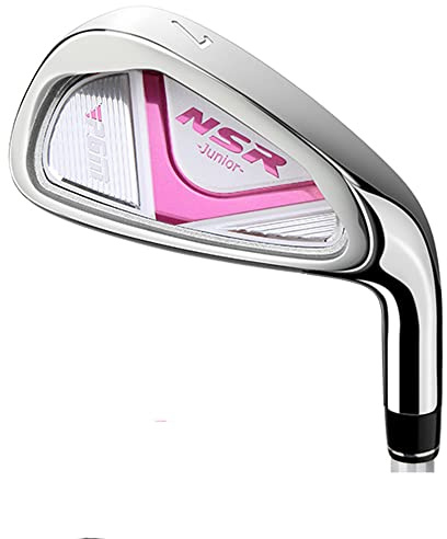 Palos de golf para niños, palos de golf NSR #7 para practicar golf, para diestros, de acero inoxidable, para enseñanza de niños y niñas (rosa, edad 3-5)