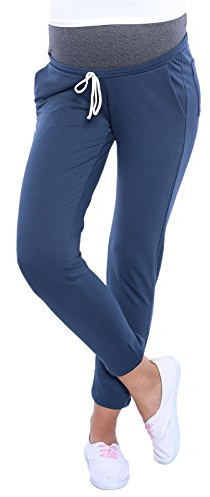 Mija - Graviditetsbyxor 7/8 med extra magpanel/mammamode 4059, Bensin blå, XXL