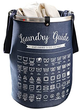 BRANDANI Cesta Contenitore Porta Biancheria in Poliestere con Fascetta cm. 37x50