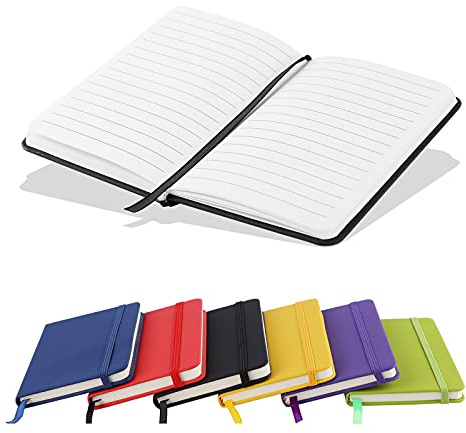 A6 Notebooks, Pocket Notebook Note Pads Small Notebooks Hardback Notebook A6 Notepad Journal 160 Pages (80 Sheets)-Black
