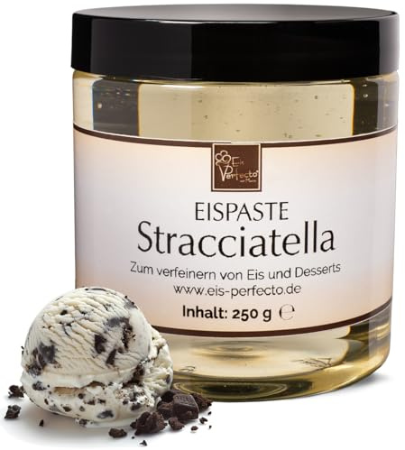 Stracciatella-Eispaste für aromatisches Eis » Auch zum Verfeinern von leckerem Dessert, Joghurt, Quark, Getränke, Pralinen Torten und vielem mehr » Inhalt 250 g