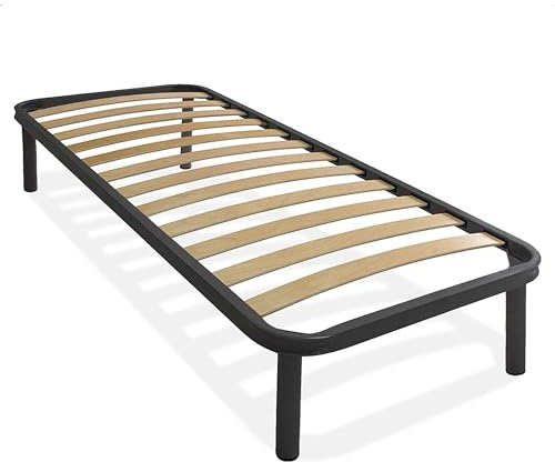 Somnus SANA - Rete letto singolo 80x190 a doghe in legno multistrato Ortopedica - Struttura in acciaio con piedi altezza 35cm - 100% Made in Italy