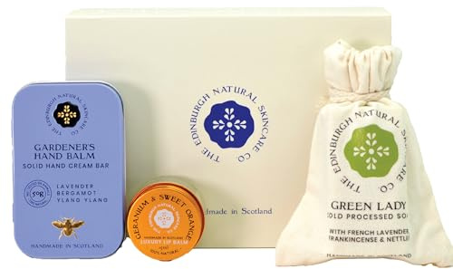 Luxury Skincare Gift Set | Gardener’s Hand Cream Bar, Porridge & Honey Soap & Lip Balm | 100% Natural & Handmade in Scotland | Nourishing Gifts for Women & Men | Ideal for Birthdays & Self-Care
