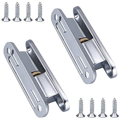 2 Stück Türscharniere, lamellentür zimmertür nebeneingangstür türscharniere, Renovierband aus Zinklegierung Verchromt 80mm mit 8 Stück Schraube, Türbänder für Innentüren