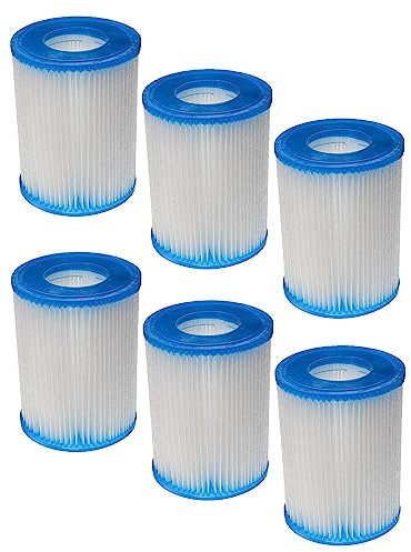vhbw 6X Filterkartusche kompatibel mit Bestway 58386, 58383 Swimmingpool, Filterpumpe - Wasserfilter Blau Weiß