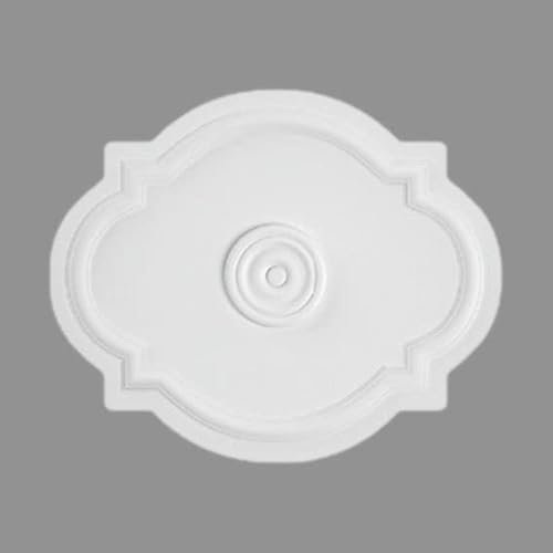 PROVISTON | Rosetta bloccata | Polistirolo | Diametro 515 x 420 mm | Bianco | Alta qualità | Stabile | Assemblaggio semplice | Rosette a soffitto | Design a parete