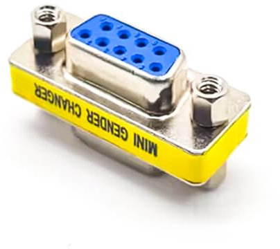 Elecbee Mini Gender Changer DB9 Straight Standard D-Sub 9 Pin Female To Female Metal