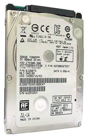 MIDTY HDD per Hgst 500 GB 2.5 SATA 6 Gb/s 32 MB 7200 RPM 7MM per disco rigido interno per HDD di sorveglianza per HCC725050A7E630