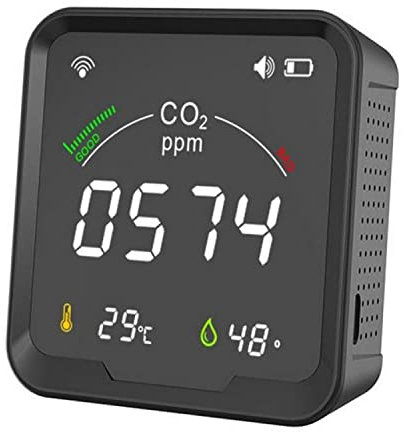 WLAN Messgerät, Raumluft Temperatur und Luftfeuchtigkeit, NDIR Luftqualität Raumluft Monitor, für Tuya Smart 3 in 1 Melder, mit Digitalen Meter, Temperatur Luftfeuchtigkeit Tester für Indoor