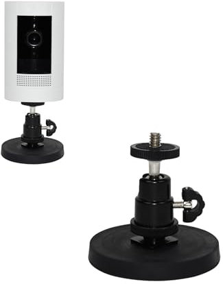 TEKCAM Magnetische Wandhalterung Kompatibel mit Ring Stick Up Cam/Pro/Ring Outdoor Camera Plus/Eufy/Arlo Kamera, Magnete Halterung mit 1/4 Schraube, Ohne Bohren Kamera Wandhalterungen-Schwarz