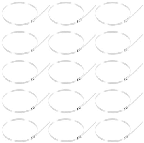 VILLFUL 100pcs Stainless Steel Zip Ties for Chain Link Fence Extender Ties for Dog Fencing Garden Mesh Binding