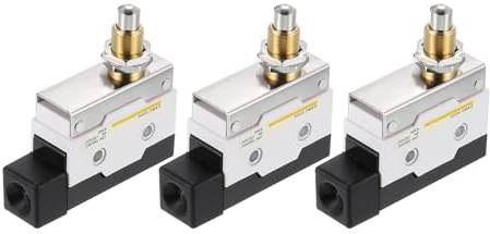 sourcing map Limit Switch Roller Plunger D4MC-5000 Mount 1NC+1NO 3D Printer Door Switch Metal Momentary Switch 3 Pcs
