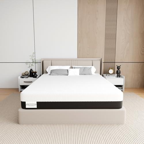 Minnesmadrass, 160 x 200 cm madrass, minnesskummadrass, dubbel madrass, höjd 20 cm – skumgummi och viskoelastiskt skum – hårdhetsgrad H2 och H3 – 7 komfortzoner (160 x 200 x 20 cm)