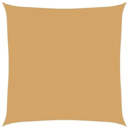 vidaXL Sonnensegel, Segelmarkise mit Edelstahl-Befestigungen, Sonnendach für Garten Terrasse Balkon Pool, Sonnenschutz, Quadratisch Sandfarbe HDPE