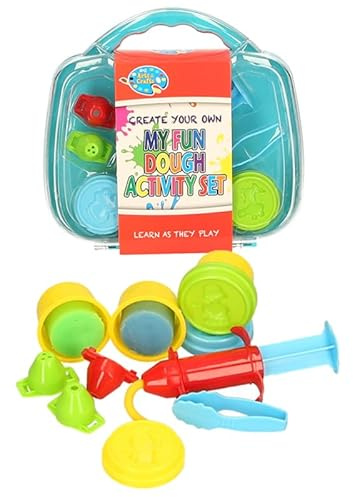Kids Fun Dough Activity Set with Carrying Case, Educational Play Tools, Includes Moulds and Accessories