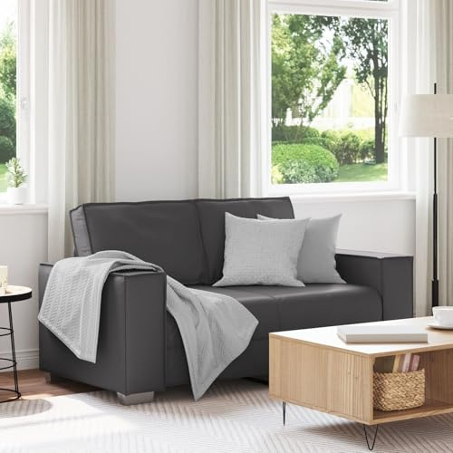 Snsowed Loveseat Sofa Grau 120 cm Kunstleder, Sofas & Couches, Sofa Wohnzimmer, Relaxsofa, Sofa Für Schlafzimmer - 4105047