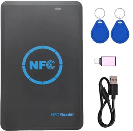 Yominerr Lector/Escritor Chip Inteligente NFC 5 Bandas + 2XCUID, Copiadora 125K y 13,56 M, Duplicadora HID, Clonadora Etiquetas, con IC Identificación, Copia Llaves.
