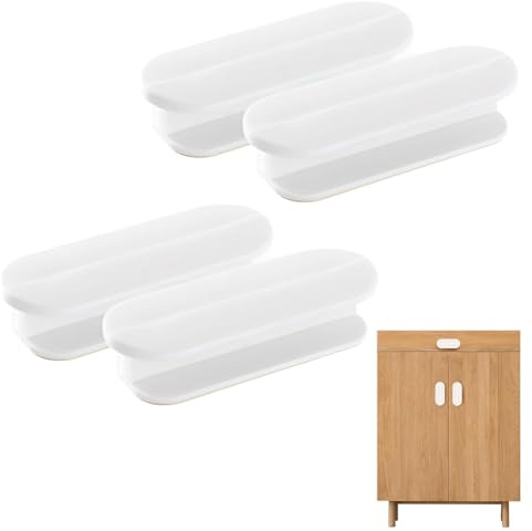 Hongoen 4pcs Balkontürgriff Klebebar, Türknauf, Selbstklebende Türgriffe, Außen