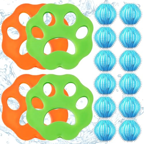Galenecx 16 Piezas Atrapa Pelos Lavadora, Reutilizables Bolas Atrapa Pelos para Lavadora, Atrapa Pelos Lavadora Mascotas, para Eliminar el Pelo de Las Mascotas en la Lavadora