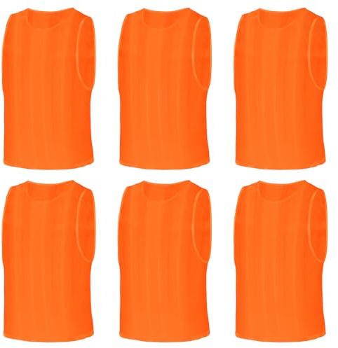 BSBUY Fussballtraining Leibchen Fubball Erwachsene 6PC Herren Mesh Trimmage Trainingsleibchen Fußball Trainingsweste Sport Markierungshemd Damen Westen Fussball Volleyball Basketball Teamtraining