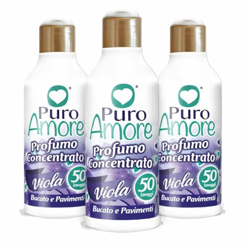 Puro Amore Profumo Concentrato Viola per Bucato e Pavimenti – Fragranza Fiorita e Rilassante, Essenza Intensa e Persistente, fino a 50 Lavaggi (3)
