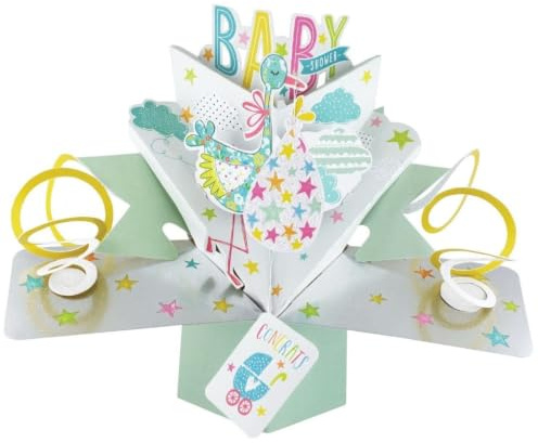 Second Nature Baby Pop Up Karte mit Baby Shower Congrats  Beschriftung