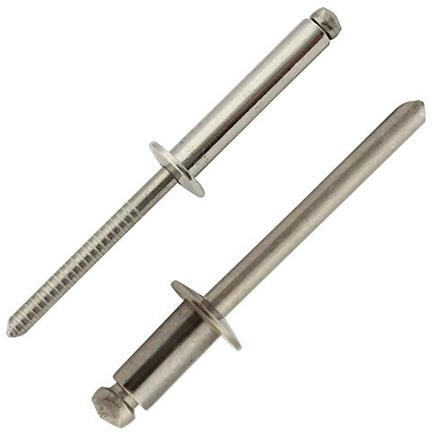 Blindnieten mit Flachkopf - 4x10 mm - (200 Stück) - DIN 7337 Form A - Popnieten - Edelstahl A2 (V2A) - SC7337 | SC-Normteile
